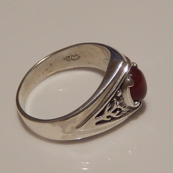 Celtic Tree of Life Ring .925 Sterling Silver w/ Genuine Carnelian made in USA - Picture 15 of 16